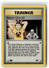POKEMON GYM CHALLENGE BLAINE'S QUIZ #3 112/132 UC 1ST EDITION LP + FREE GIFT on eBay