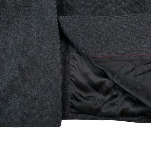 Mens 42 R Brooks Brothers X Saxxon Charcoal Grey Herringbone Chesterfield Coat - Picture 10 of 17