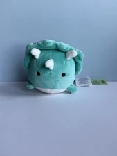 Mini triceratops keychain plush - Round 1 winning prize - Green Stuffed Animal