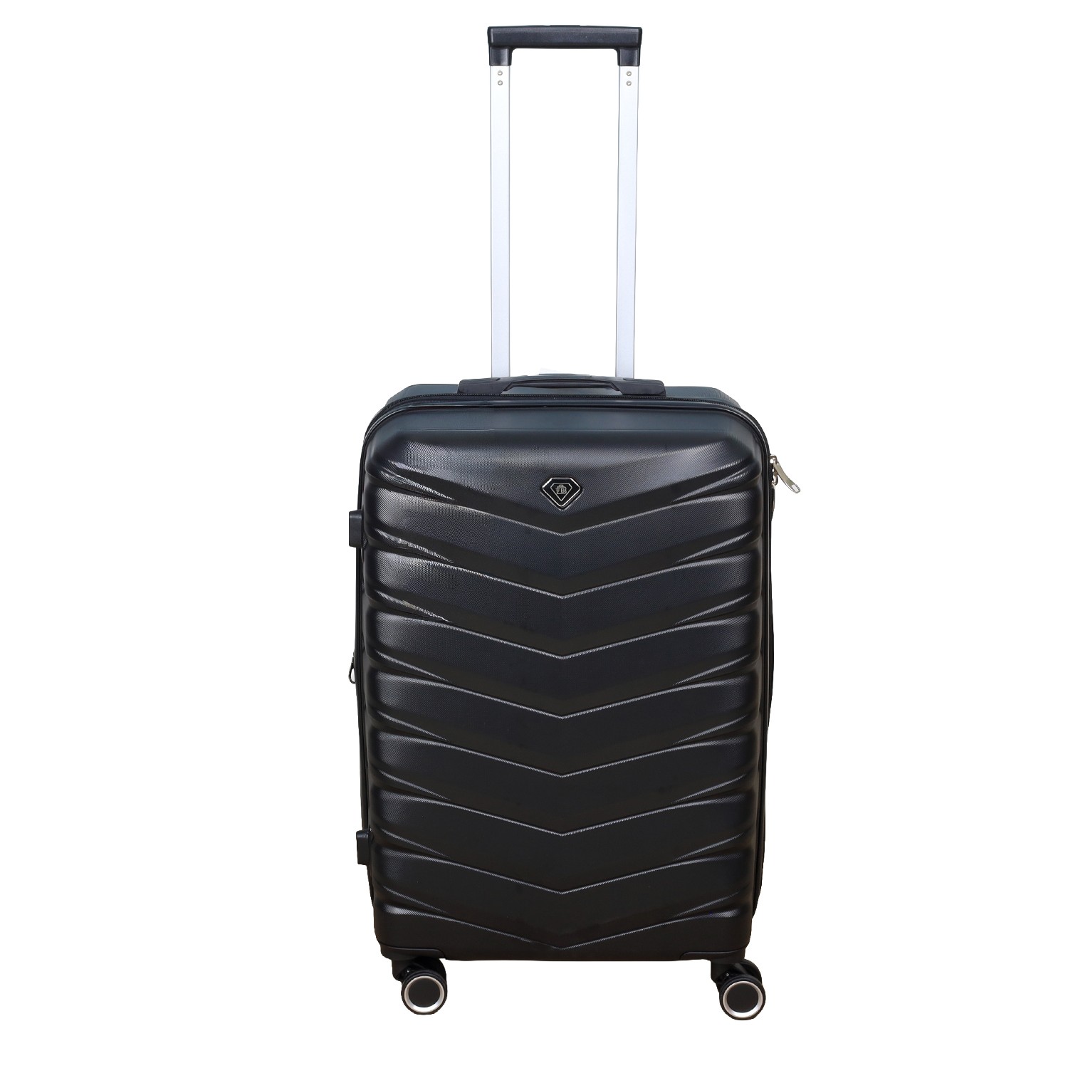 Travel Suitcase 24"" Pure Black 85Ltr Expandable Luggage Trolley 360 8-Wheel ABS