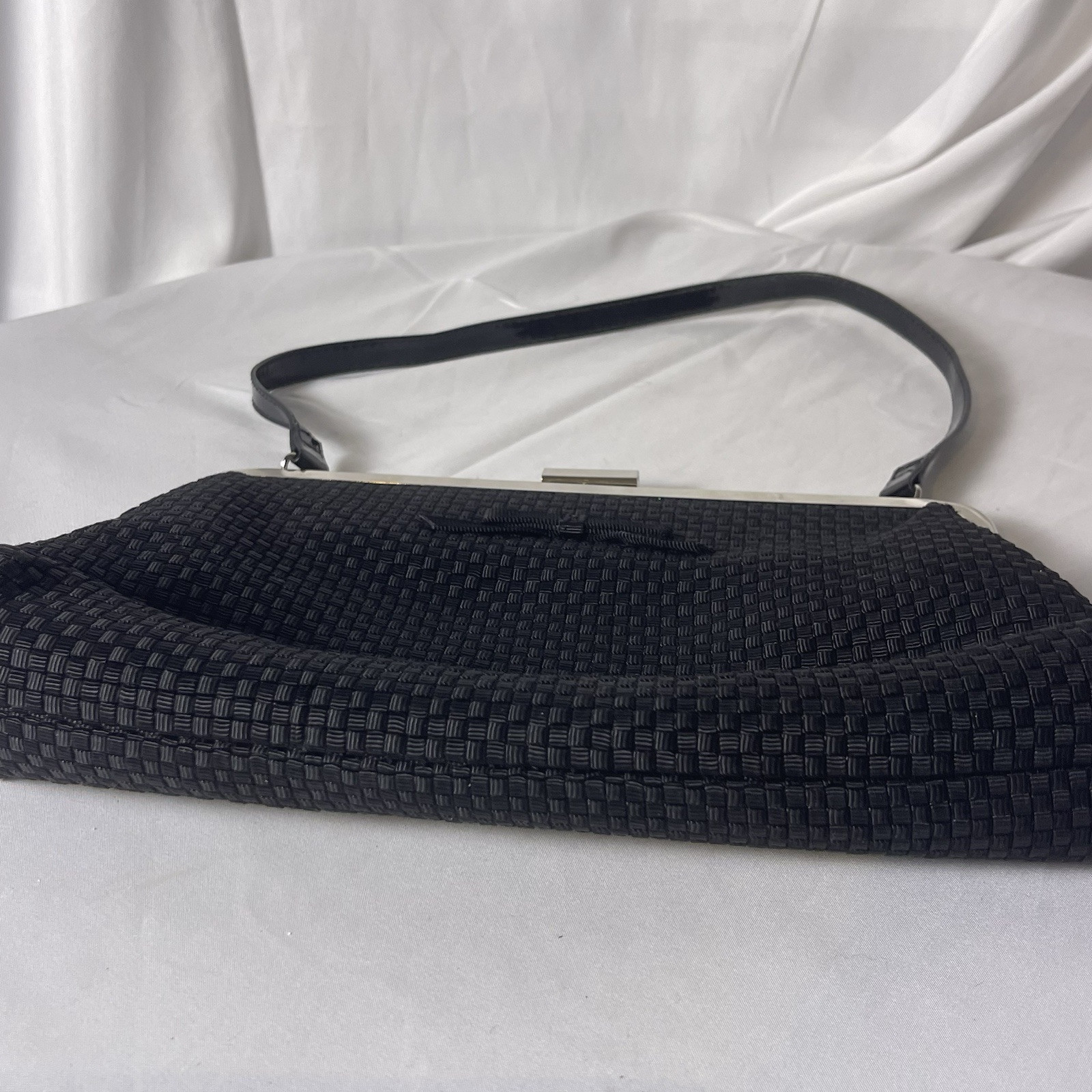Vintage The SAK Black Clutch With Bow Handbag Purse