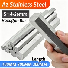 4mm - 26mm Hexagon Bar A2 Stainless Steel Solid Hex Rod 100mm 200mm 300mm Length