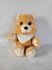 Vintage 1984 Art's Toy Mfg Co Teddy Bear Plush Tan Bandana 8.5" Made In Korea