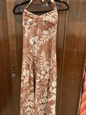 Vintage 1960s Halter Maxi Dress, Size Small, Shimmery Rust Color, EUC