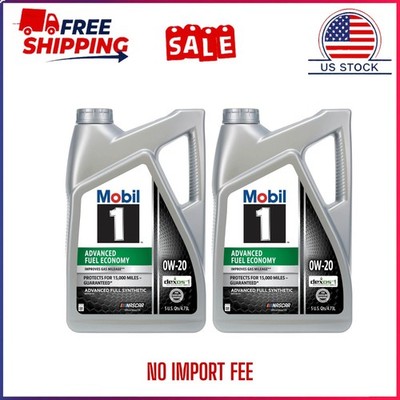 (2 pack) Mobil 1 Advanced Fuel Economy Full Synthetic Motor Oil 0W-20, 5 Quart