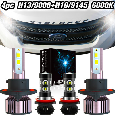 For 2004-2014 Ford F-150 Headlight Hi/Lo Beam Fog Light Bulbs Combo Kit 4pc