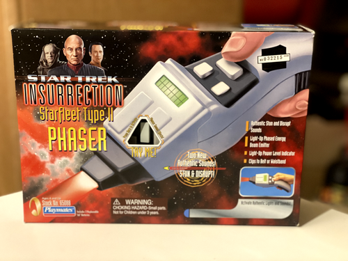 STILL WORKS Star Trek Vintage 1998 NOS INSURRECTION Starfleet Type II PHASER MIB
