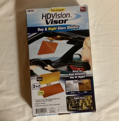 HD Vision Visor Day & Night Glare Blocker As Seen On TV Clip On Fits All Autos