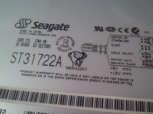 IDE Hard Disk Drive Seagate Medalist ST31722A 9J7015-505 A23311 DCT3.02 - Afbeelding 2 van 6