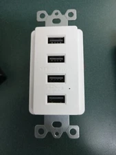 2 Pack!! USB receptacle Quad 4 port 4.2A UL listed