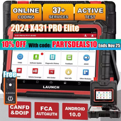 LAUNCH X431 Pro Elite PROS V+ Bidirectional Car Diagnostic Scanner ECU Coding US