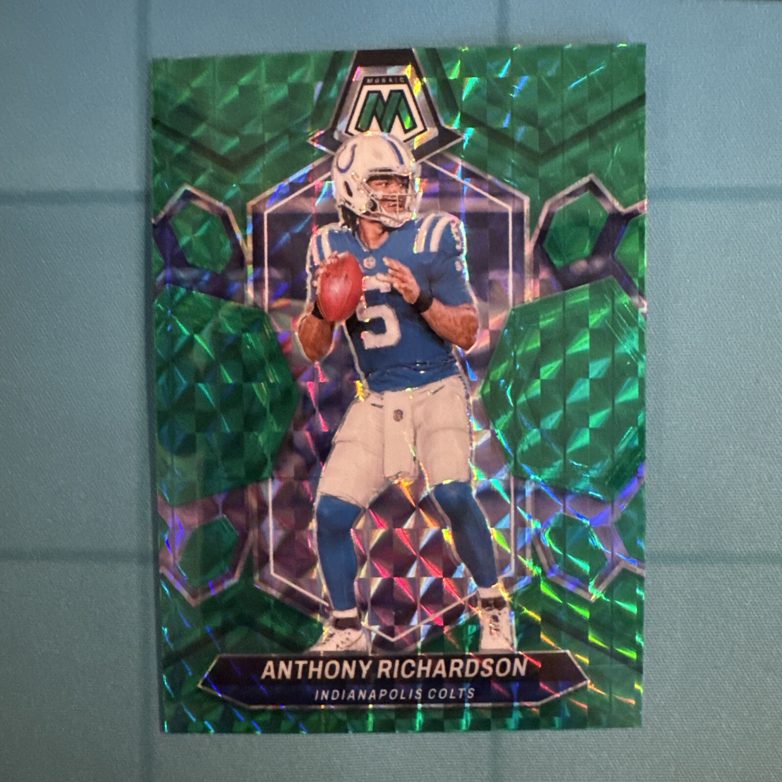 2023 Panini Mosaic - Rookies Green Mosaic Prizm #282 Anthony Richardson (RC)