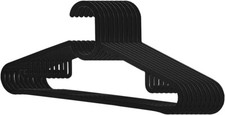 10x Ikea Bulk Heavy Duty Adult Black Coat Hangers Strong Plastic Clothes Hanger