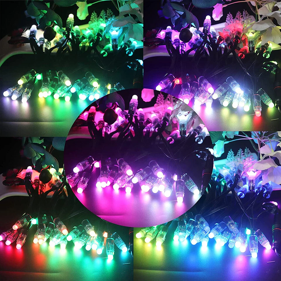 WS2811 Music Sync RGB LED Pixel string Light Waterproof 12mm Digital Dream Color - Image 4 of 4
