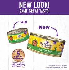 Wellness Complete Health Natural Turkey Pate Wet Canned Cat Food 5.5-oz, 24