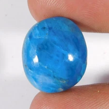 17.40Cts. Natural Untreated Blue Apatite Oval Cabochon Loose Gemstone