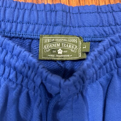Denim Tears Cotton Wreath Sweatshort Royal Blue Men Size L Brand