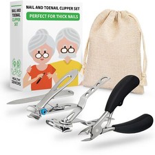 Complete Nail and Toenail Clippers for Seniors with Thick Toenails, Big Toe N...