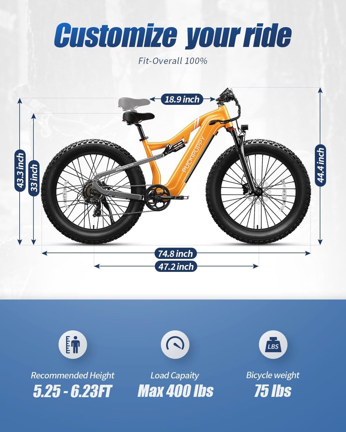Electric Bike for Adults 1000W, 48V 20AH Samsung Cells Battery Adult Electric Bi
