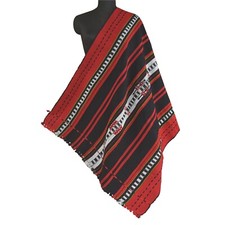 Sanskriti Vintage Long Woollen Shawl Hand-Woven Wrap Scarf Throw Stole