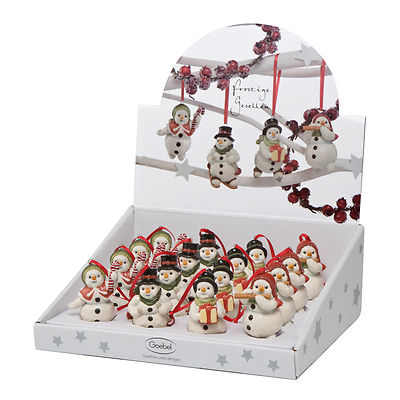 Goebel Set 4 Stück Hänger Schneemann Ornamente Frostige Gesellen NEU 