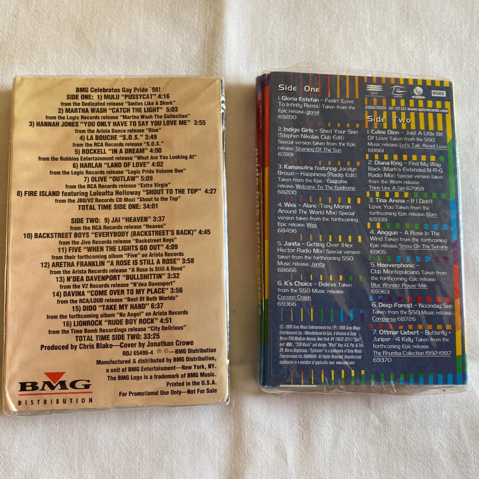RARE! Pride 98 Sampler  (Cassette) BMG + Pride Has Many Colors . Gay Interest. - Image 2 of 4