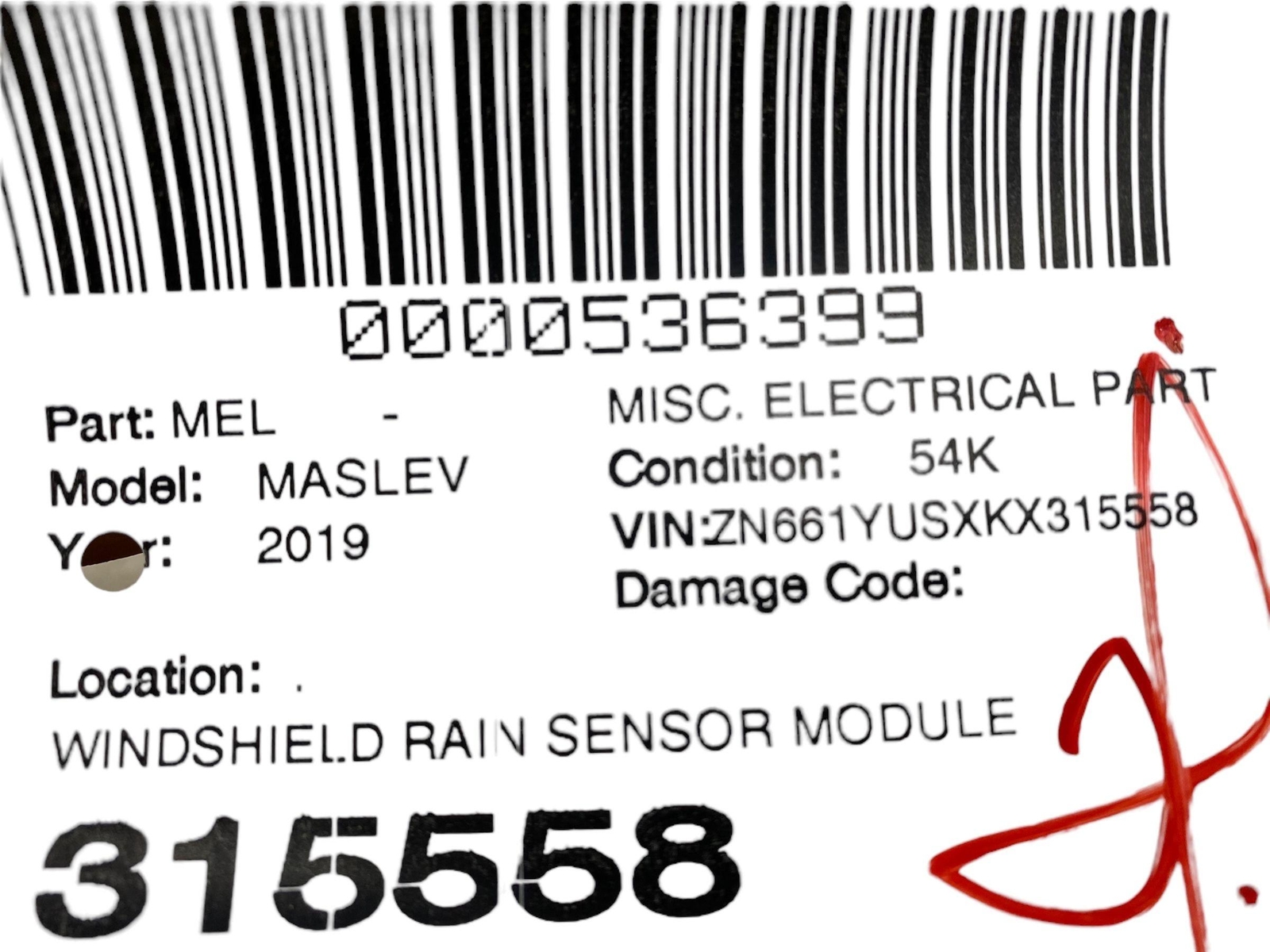 2017-2024 MASERATI LEVANTE OEMWINDSHIELD RAIN SENSOR MODULE 670105414