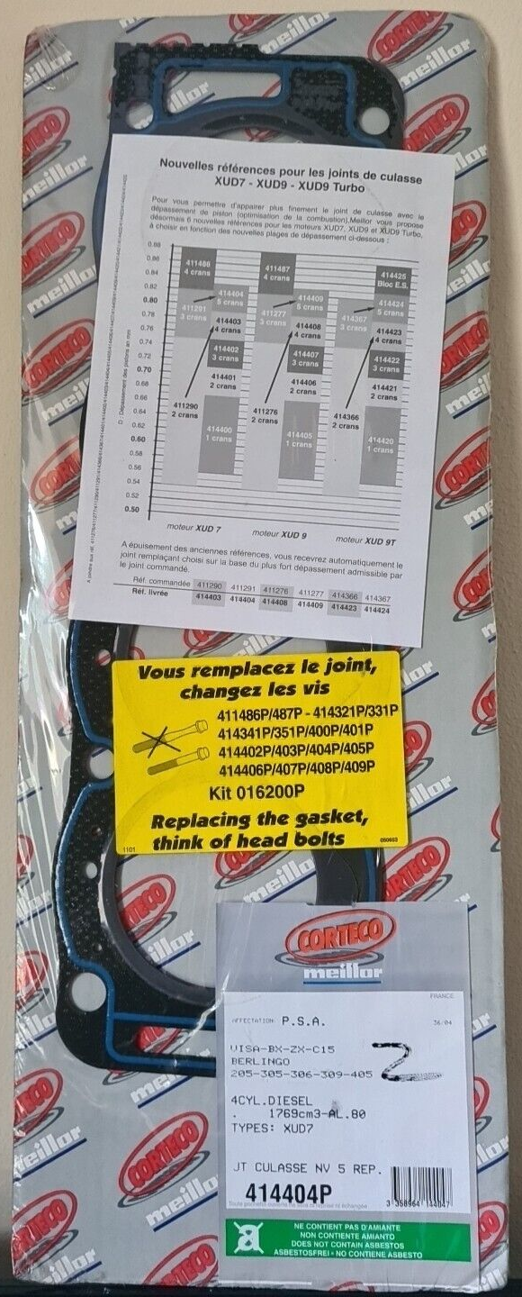 Citroen C15 BX ZX Berlingo Visa Peugeot 205 305 306 309 405 XUD7 Head Gasket