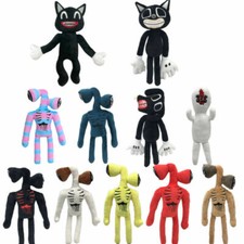 siren head plush black cat dog plush stuffed doll kid gift cartoon horror toy -