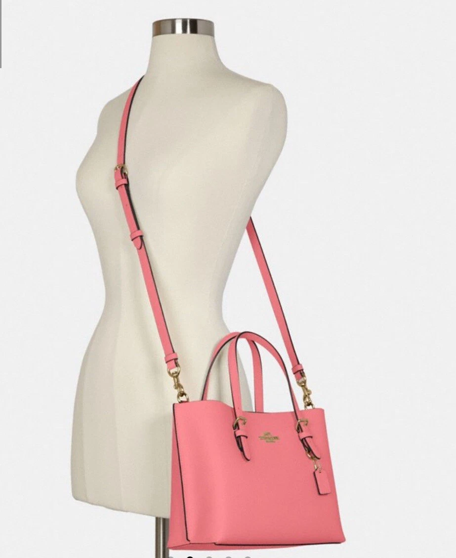 Coach C4084 Mollie 25 borsa a tracolla in pelle rosa taffy nuova con etichette $325
