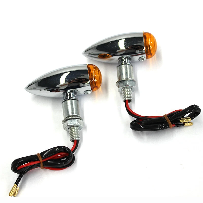 4X Luz intermitente cromada ámbar para Honda Rebel 250 CMX250C CMX250CD Foto 2 de 4