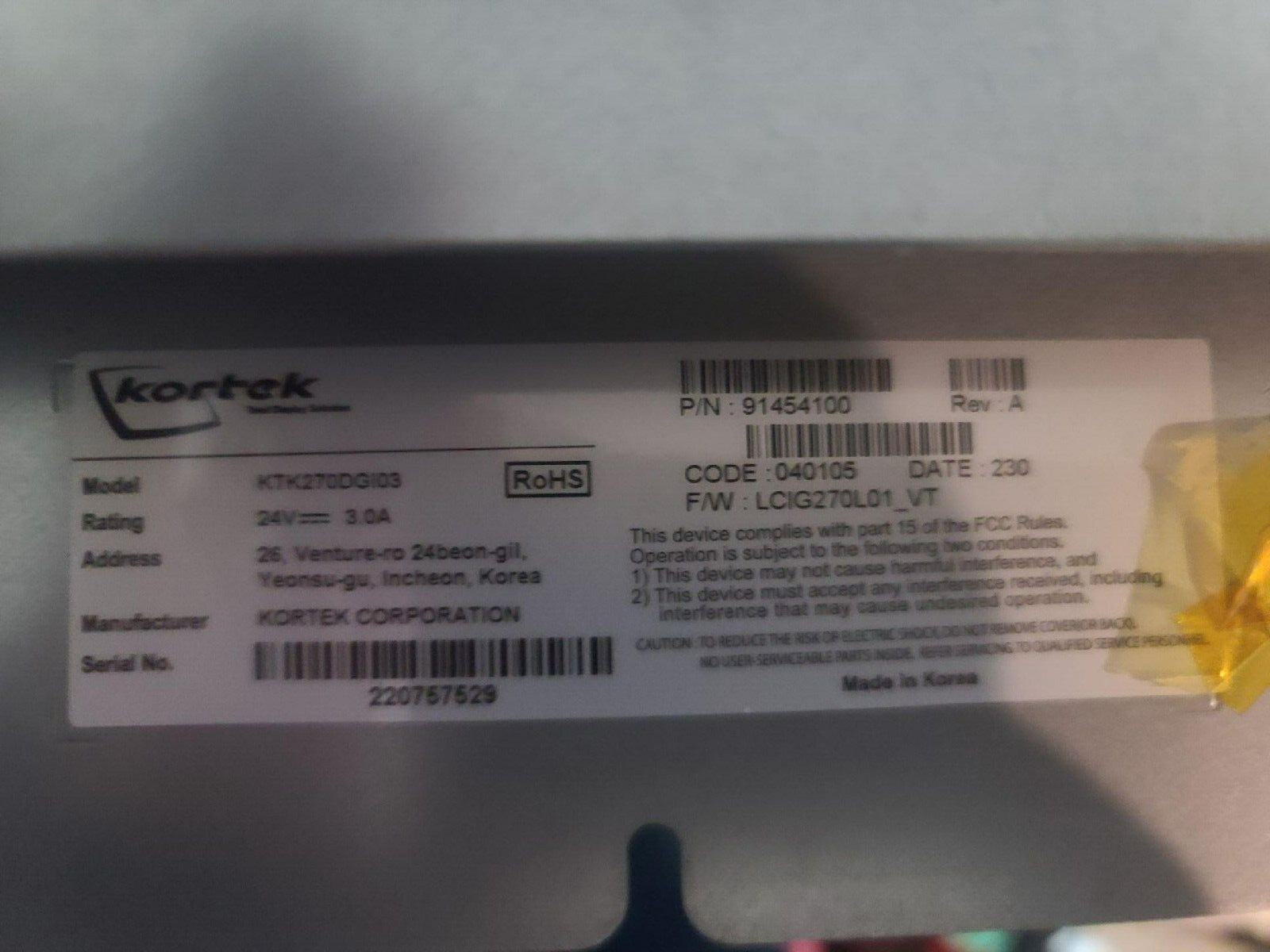 Kortek KTK270DGI03 27