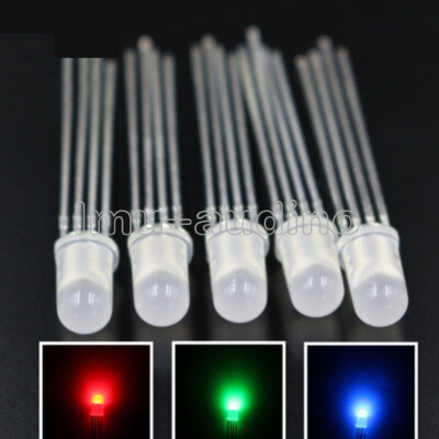 20Pcs 5mm 4pin RGB Diffused Tri-Color Common Anode LED Red Green Blue NEW