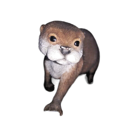 Realistic Baby Otter Figurine Brown Plastic Otter Statue Animal 5 Inch Figure