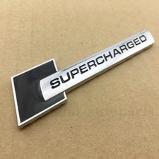 Metal SUPERCHARGED Car Side Trunk Rear Tailgate Black Sticker Emblem Badge Decal
