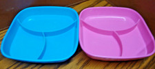 Geoffrey Toys R Us 2 Toddler Baby Feeding Plates Divided 3-Section Suction 906