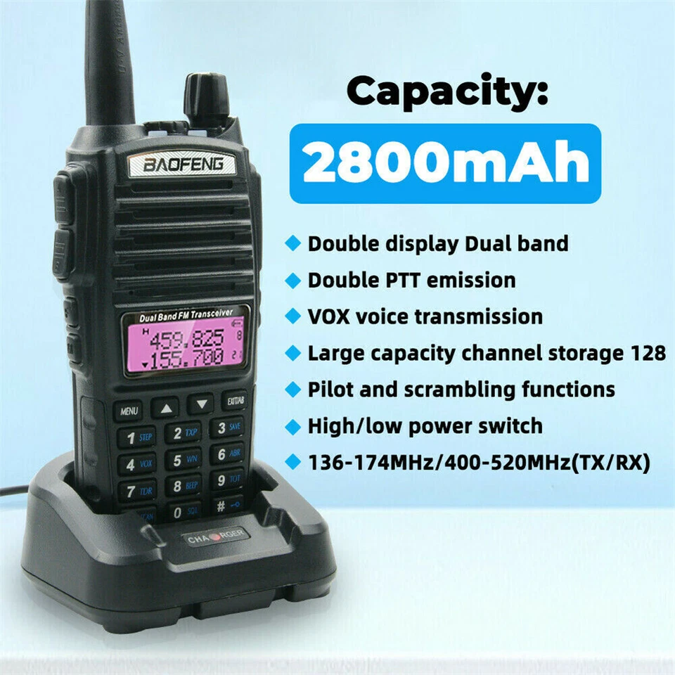 10PCS UV-82 5W Walkie Talkie Dual Band VHF/UHF Two-way Radios Transceiver - Image 2 of 4