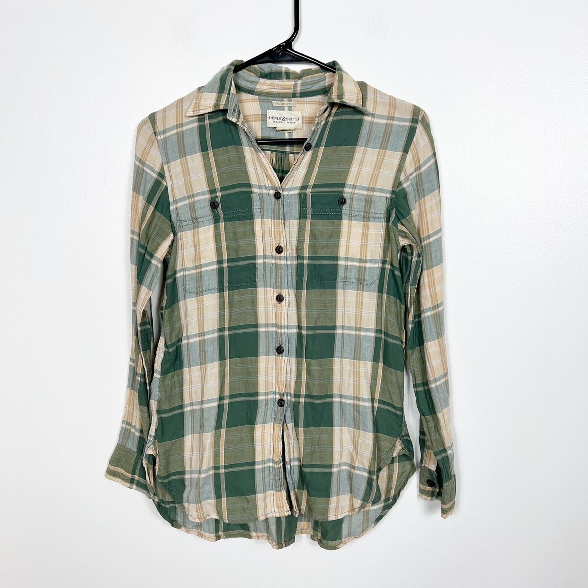 Denim & Supply Ralph Lauren green plaid long sleeve size Denim & Supply Ralph Lauren green plaid long sleeve size