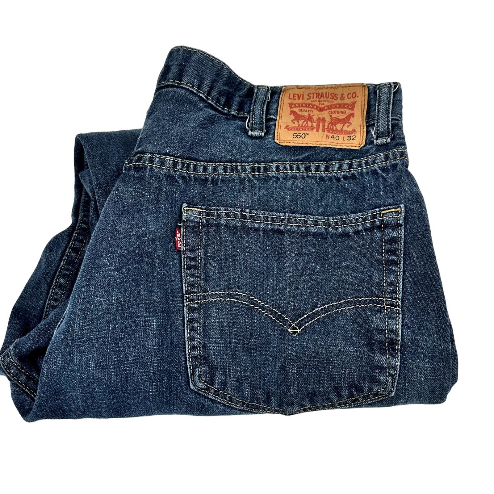 Levi's 550 Jeans Mens 40x32 (38x30 ACTUAL) Blue Relaxed Fit Straight Leg Denim