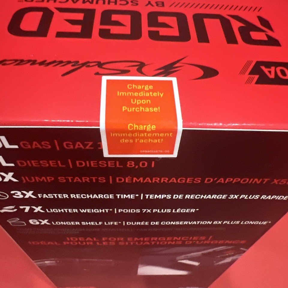 NIB Schumacher SL1596 "RUGGED" 2500A Lithium Jump Starter & Portable