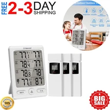 Indoor Outdoor Thermometer Wireless with 3 Remote Sensors, Digital Hygrometer...