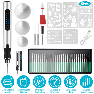 Cordless Electric Engraving Pen Machine with 33 Pieces Drill Bits Kits Portable