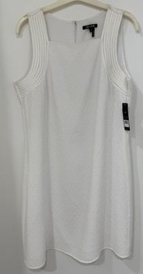 New Nic & Zoe Paper White Sleeveless Lined Summer Dress Women Size M Retail $178