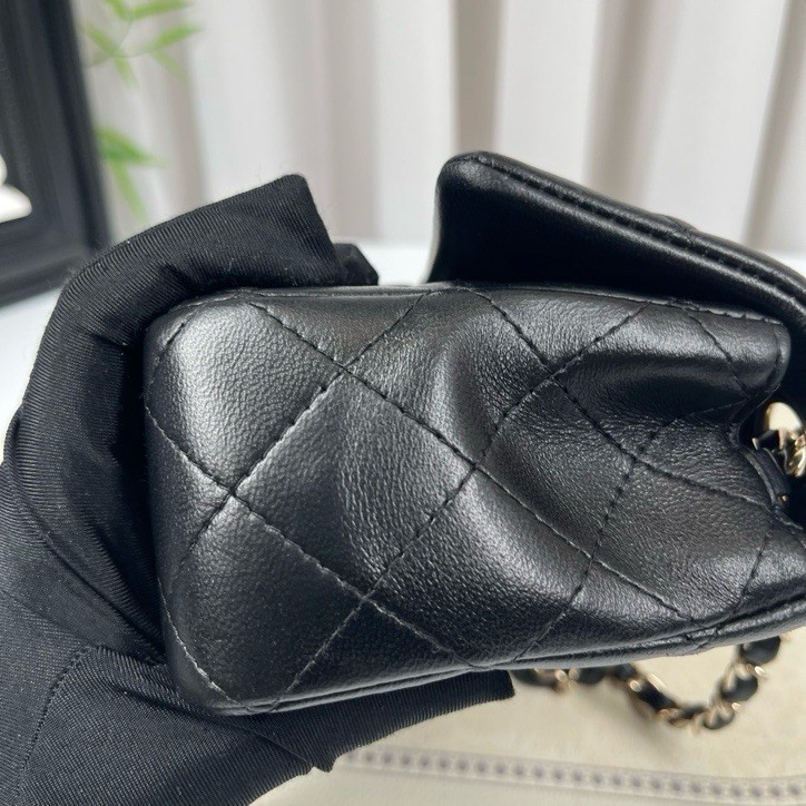 Authentic Pre-owned Chanel Classic Flap Bag Black Lambskin Mini image 10