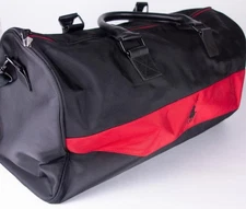 Ralph Lauren Polo Weekender Gym Duffle Bag Black Red Shoulder Strap Hand Grips