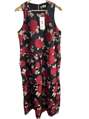 Per Una M&S Größe 16 Schwarz Rose Langes Kleid Avalon Neu Mit Etikett