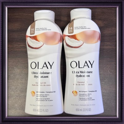 2X OLAY Ultra Moisture Hydratant Coconut Oil Body Wash 22 fl oz. each