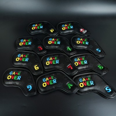 Game Over Magnetic Iron Golf Headcover 11 PCS Fit All Brands And Models