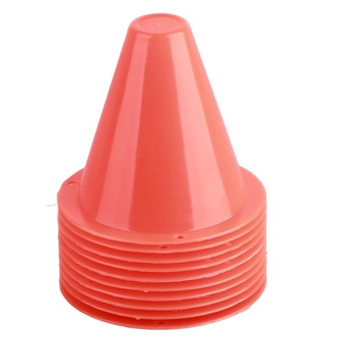 (Naranja) 10 piezas Cono de entrenamiento de fútbol Barreras de fútbol Soporte de marcador de plástico FA
