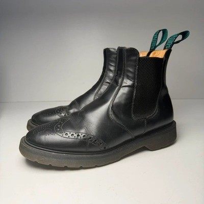 Solovair Chelsea Boots Brogues Schwarz Slipper Made in England Herren UK 8